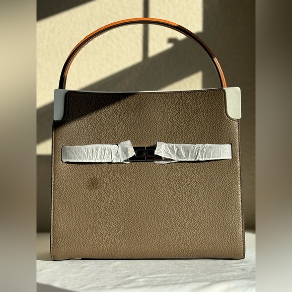 TORY BURCH SMALL LEE RADZIWILL PEBBLED DOUBLE BAG - Picture 1 of 9